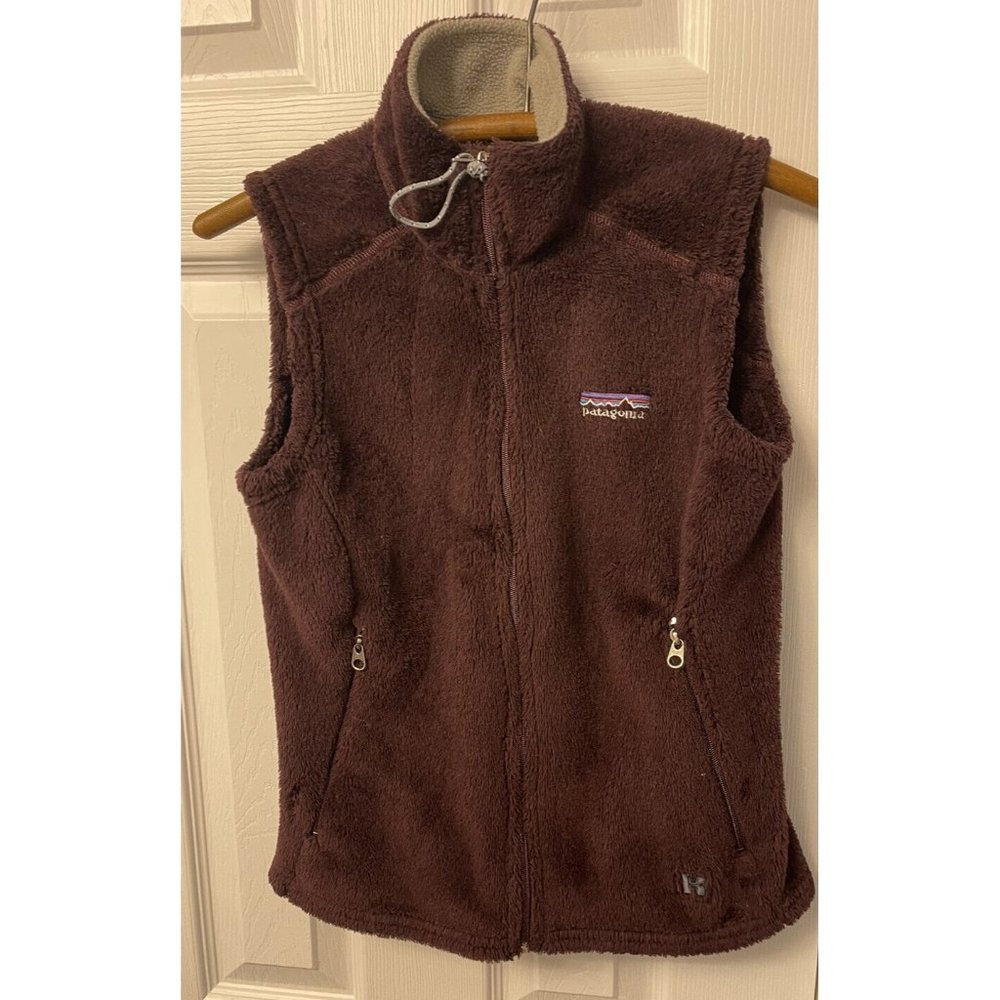 Patagonia Women’s Fleece Fuzzy Zip Up Vest R Series Maroon Size XS Polartec